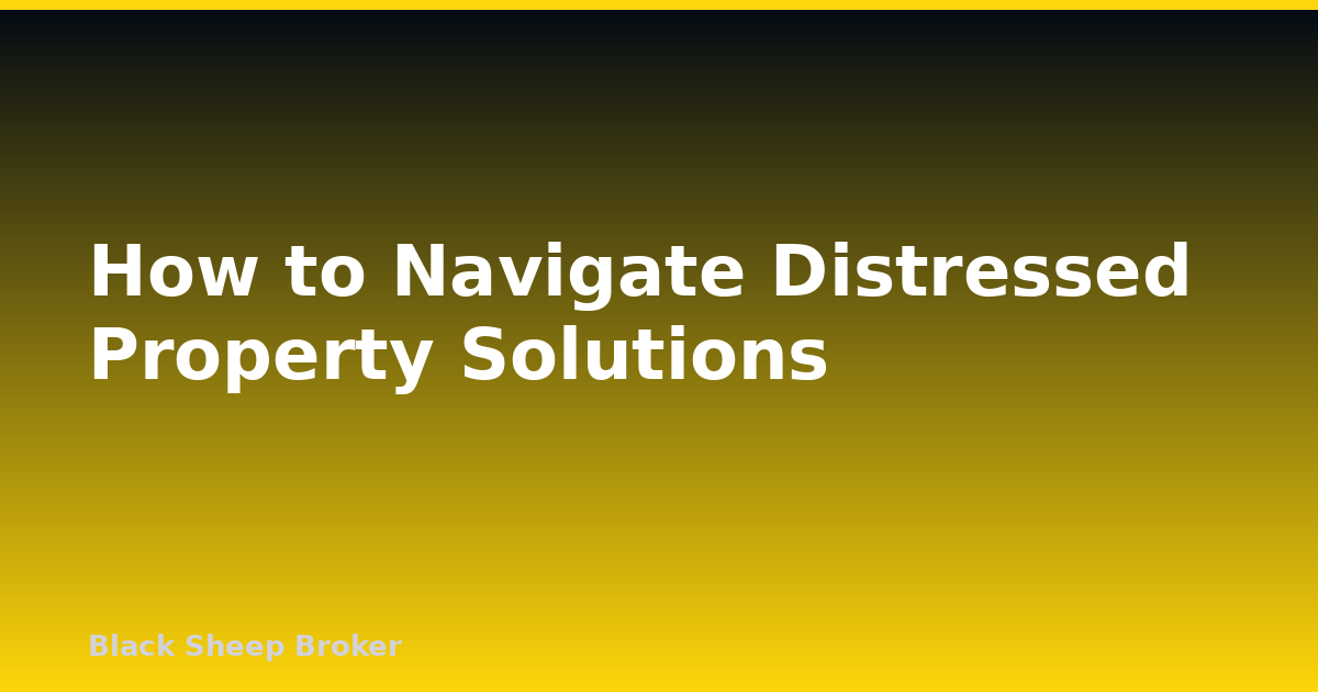 How to Navigate Distressed Property Solutions