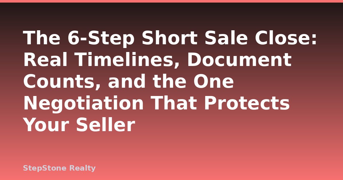 The 6-Step Short Sale Close: Real Timelines, Document Counts, and the One Negotiation That Protects Your Seller