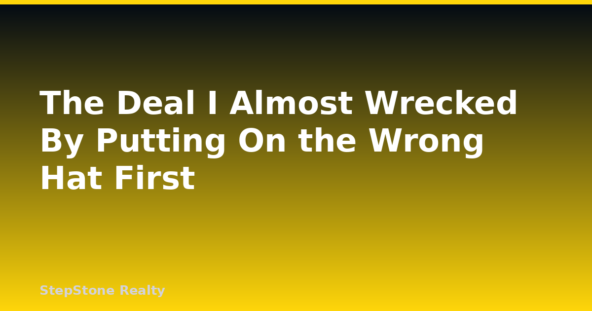 The Deal I Almost Wrecked By Putting On the Wrong Hat First